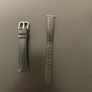 Black fossil leather watch band 14mm